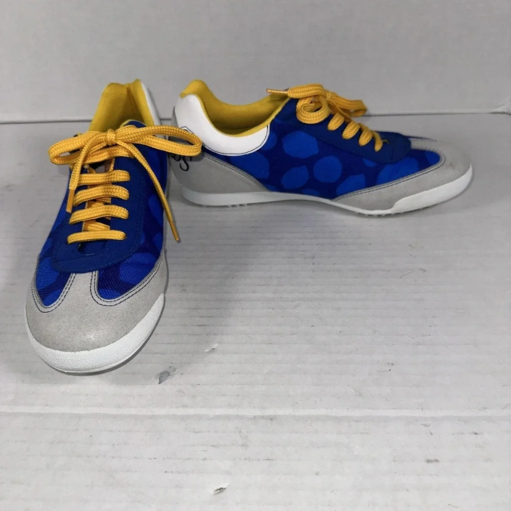 Firebirds Men's Sneakers Blue‎ Gray White Yellow 6.5M 7.5W Made In Italy Custom